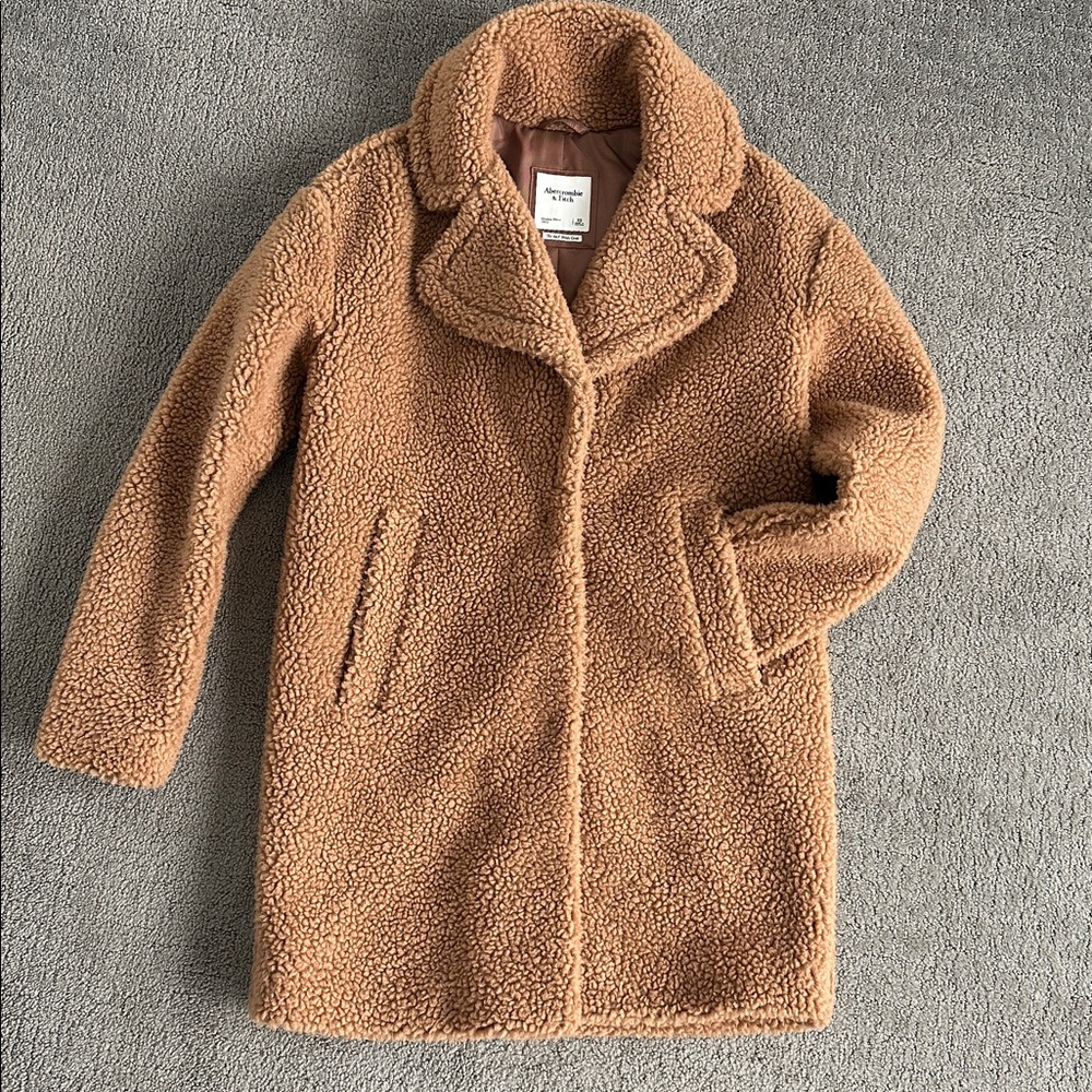 Abercrombie & Fitch Brown Teddy Faux Shearling Coat